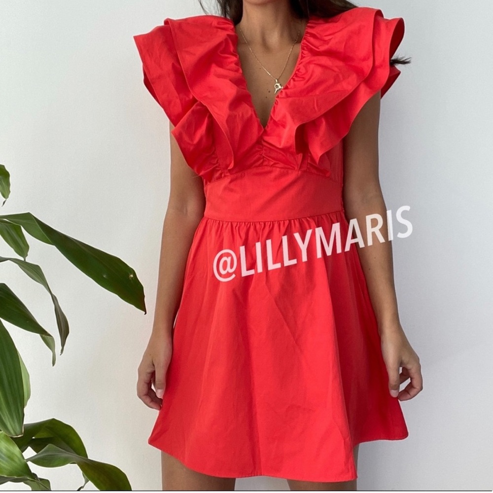 ZARA RUFFLED MINI DRESS - Picture 3 of 7
